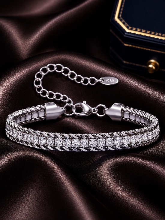 Anthropologie Jewelry - Stainless Steel Jewelry Tennis Chain Women Bracelet